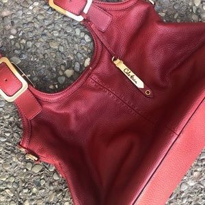Beautiful red leather cole Haan purse